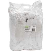 Chiffons fabriqu&eacute;s &agrave; partir de mat&eacute;riaux recycl&eacute;s, Coton, Blanc, 25 lb Les Fournitures Industrielles Méga