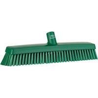 Push Broom Head, Fine/Stiff Bristles, 16-1/2", Polyester/Polypropylene, Green Les Fournitures Industrielles Méga