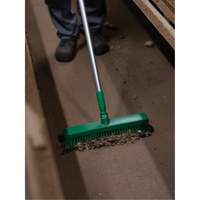 Push Broom Head, Fine/Stiff Bristles, 16-1/2", Polyester/Polypropylene, Green Les Fournitures Industrielles Méga