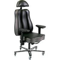 Chaise ergonomique 24 h Synergo II, Vinyle, Noir/gris, Capacit&eacute; 350 lb Les Fournitures Industrielles Méga