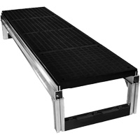 Trousse de plateforme de travail modulaire en aluminium lisse FOUNDATION, 18" la x 72" pr, Capacit&eacute; de 400 lb, Enti&egrave;rement soud&eacute; Les Fournitures Industrielles Méga