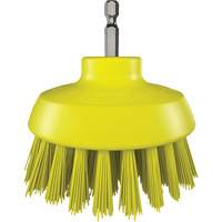 Brosse ronde HyDrive pour perceuse, Soies Tr&egrave;s ferme, Longueur de 3-1/10", Jaune Les Fournitures Industrielles Méga