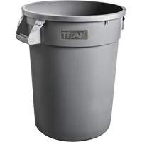 Grey Titan Garbage Container, Plastic, 20 US gal. Les Fournitures Industrielles Méga