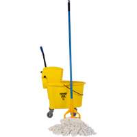Economical Mop & Bucket Kit with 16 oz. Mop Head, Side Press, 8.75 US Gal.(35 Quart), Yellow Les Fournitures Industrielles Méga