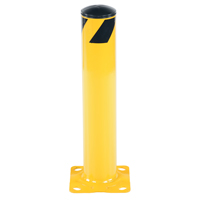 Safety Bollard, Steel, 24" H x 4.5" W, Yellow Les Fournitures Industrielles Méga