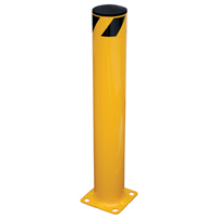 Safety Bollard, Steel, 36" H x 5.5" W, Yellow Les Fournitures Industrielles Méga