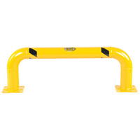 Garde-corps &agrave; profil bas pour rayonnages, 4' la x 1,4' h, Jaune Les Fournitures Industrielles Méga