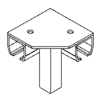 Floor Mount Curtain Partition 90° Corner Connector Les Fournitures Industrielles Méga