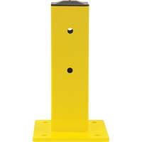 Single Guard Rail Post, Steel, 5" L x 17" H, Safety Yellow Les Fournitures Industrielles Méga