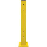 Double Guard Rail Post, Steel, 5" L x 44" H, Safety Yellow Les Fournitures Industrielles Méga