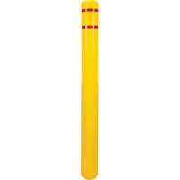 Capuchon en poly&eacute;thyl&egrave;ne pour borne de protection, 4-1/2" dia. x 52" l, Rouge/Jaune Les Fournitures Industrielles Méga
