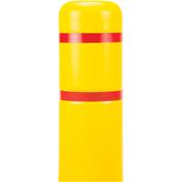 Capuchon en poly&eacute;thyl&egrave;ne pour borne de protection, 4-1/2" dia. x 52" l, Rouge/Jaune Les Fournitures Industrielles Méga