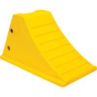 Cales de roue avec surface antid&eacute;rapante en aluminium, Polyur&eacute;thane, Jaune s&eacute;curit&eacute; OSHA, 11-1/4" la x 21" p x 12-1/4" h Les Fournitures Industrielles Méga