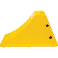 Cales de roue avec surface antid&eacute;rapante en aluminium, Polyur&eacute;thane, Jaune s&eacute;curit&eacute; OSHA, 11-1/4" la x 21" p x 12-1/4" h Les Fournitures Industrielles Méga