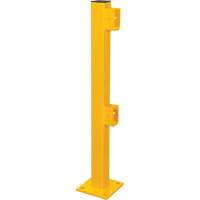 End Post for Light-Duty Guard Rails, Steel, 42" H, Safety Yellow Les Fournitures Industrielles Méga