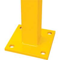Corner Post for Light-Duty Guard Rails, Steel, 42" H, Safety Yellow Les Fournitures Industrielles Méga