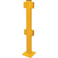 In-Line Post for Light-Duty Guard Rails, Steel, 42" H, Safety Yellow Les Fournitures Industrielles Méga