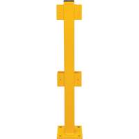 In-Line Post for Light-Duty Guard Rails, Steel, 42" H, Safety Yellow Les Fournitures Industrielles Méga