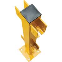 In-Line Post for Light-Duty Guard Rails, Steel, 42" H, Safety Yellow Les Fournitures Industrielles Méga