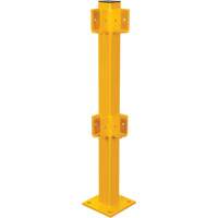 Corner Post for Light-Duty Guard Rails, Steel, 42" H, Safety Yellow Les Fournitures Industrielles Méga