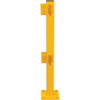 Corner Post for Light-Duty Guard Rails, Steel, 42" H, Safety Yellow Les Fournitures Industrielles Méga
