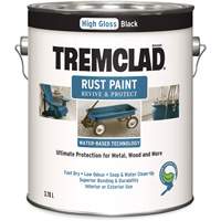 Peinture antirouille &agrave; base d'eau Tremclad, 3,78 L, Gallon, Noir Les Fournitures Industrielles Méga