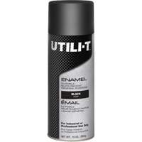 Peinture-&eacute;mail en a&eacute;rosol polyvalent UTILI-T, Noir, Brillant, 10 oz/283 g, Canette a&eacute;rosol Les Fournitures Industrielles Méga