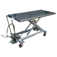 Table &eacute;l&eacute;vatrice &agrave; ciseaux hydraulique pneumatique, Acier inoxydable, 63" lo x 31-1/2" la, Cap. 1000 lb Les Fournitures Industrielles Méga