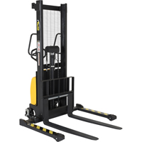 Fork Lift Stacker, Electric Operated, 2000 lbs. Capacity, 63" Max Lift Les Fournitures Industrielles Méga