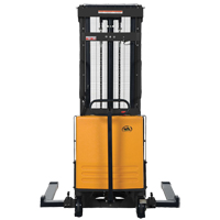 Fork Lift Stacker, Electric Operated, 2000 lbs. Capacity, 63" Max Lift Les Fournitures Industrielles Méga
