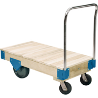 Chariots &agrave; plateforme - Chariots &agrave; plateforme tout en bois, 48" lo x 24" la, Capacit&eacute; de 3000 lb, Roues en Nylon Les Fournitures Industrielles Méga