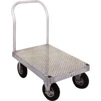 Aluminum Platform Truck, 24" W x 36" L, 2000 lbs. Cap., Rubber Wheels Les Fournitures Industrielles Méga