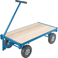 Chariots wagon ergonomiques &agrave; plateforme, 24" la x 48" lo, 45" Poign&eacute;e, 1000 lb Capacit&eacute;, 10" Dia. de roue, Pneumatique Roues Les Fournitures Industrielles Méga