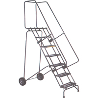 &eacute;chelles mobiles Fold-N-Store, 7 marches, Perfor&eacute;, Hauteur 70" Les Fournitures Industrielles Méga
