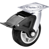 Total Locking Caster, Swivel with Brake, 6" (152.4 mm), Rubber, 450 lbs. (204 kg.) Les Fournitures Industrielles Méga