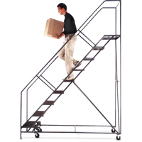 Slope Rolling Ladder, 5 Steps, Anti-Skid, 50° Incline, 50" High Les Fournitures Industrielles Méga