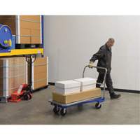 Chariot &agrave; plateforme, 48" lo x 24" la x Capacit&eacute; 1500 lb, Roues en Caoutchouc moul&eacute; Les Fournitures Industrielles Méga