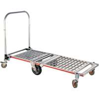 Six Wheel Folding Platform Truck, Aluminum, 1550 lbs., 61-7/8" L x 23-1/4" W, 39" High Les Fournitures Industrielles Méga