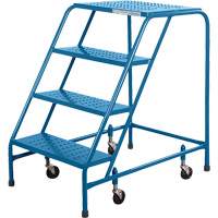 Escabeau roulant CSA, 4 marches, Largeur de la marche 22", Hauteur de la plateforme 37", Acier Les Fournitures Industrielles Méga