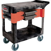 Maintenance Tool Cart, 2 Drawers, 38" L x 19-1/4" W x 33-3/8" H, Black Les Fournitures Industrielles Méga