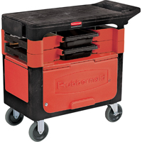Trades Carts With Lockable Cabinet, 2 Drawers, 38" L x 19-1/4" W x 33-3/8" H, Black Les Fournitures Industrielles Méga