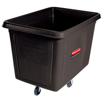 Cube Truck, Black Recycled Plastic, 38" L x 26" W x 28" H, 8 cu. Ft Volume, 300 lbs. Capacity Les Fournitures Industrielles Méga