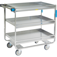 Chariots avec barres de retenue, 3 Tiers, 23" la x 37-1/4" h x 38-5/8" p, Capacit&eacute; 700 lb Les Fournitures Industrielles Méga