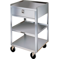 Stainless Steel Equipment Stands, 300 lbs. Capacity, Stainless Steel, 16-3/4" x W, 30-1/8" x H, 18-3/4" D, 1 Drawers Les Fournitures Industrielles Méga