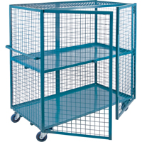 Chariot en treillis m&eacute;tallique, 2 niveaux, 75" lo x 32" la x 62,5" h, Cap. 2400 lb Les Fournitures Industrielles Méga