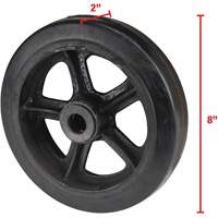 Roue en caoutchouc moul&eacute;, 8" (203 mm) dia. x 2" (51 mm) la, Capacit&eacute; de 400 lb (181 kg) Les Fournitures Industrielles Méga