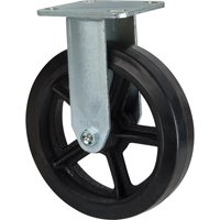 Roulette moul&eacute;, Fixe, 8" (203,2 mm), Caoutchouc, 660 lb (299 kg) Les Fournitures Industrielles Méga