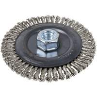 Brosse pour cordon de soudure, Dia. 5", Fils 0,022", Arbre 5/8"-11, Acier inoxydable Les Fournitures Industrielles Méga