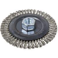 Brosse pour cordon de soudure, Dia. 4", Fils 0,022", Arbre 5/8"-11, Acier inoxydable Les Fournitures Industrielles Méga