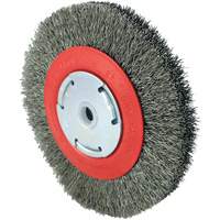 Brosse &agrave; fils cr&ecirc;p&eacute;s 101F-2M, 6" dia., Fils 0,014", Arbre 1/2" - 2" Les Fournitures Industrielles Méga